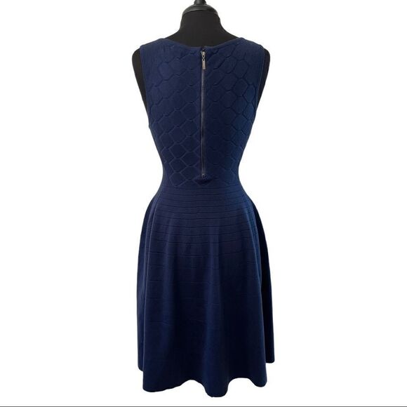 𝅺torrid Blue Mixed Stitch Sleeveless Back Zip Sweater Dress Sz 10 - Picture 7 of 13